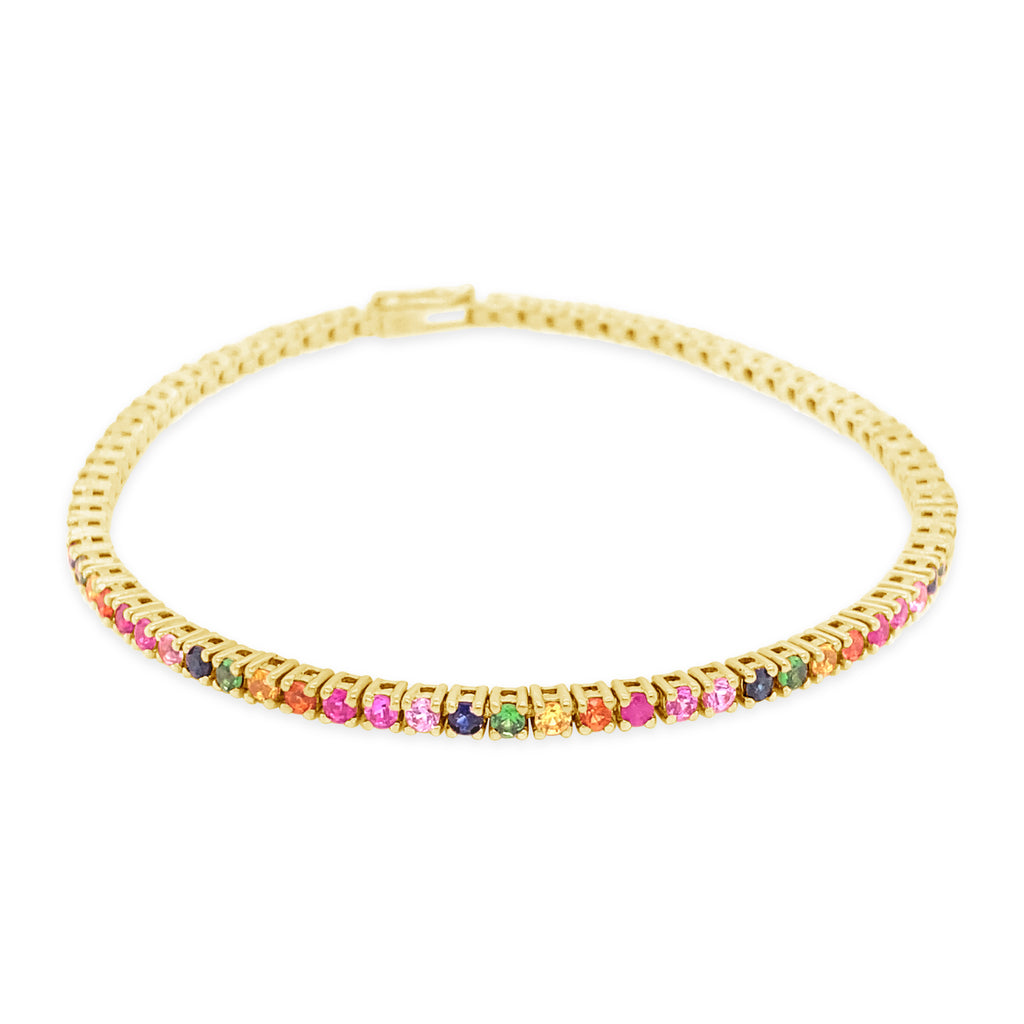 Rainbow Sapphire Tennis Bracelet