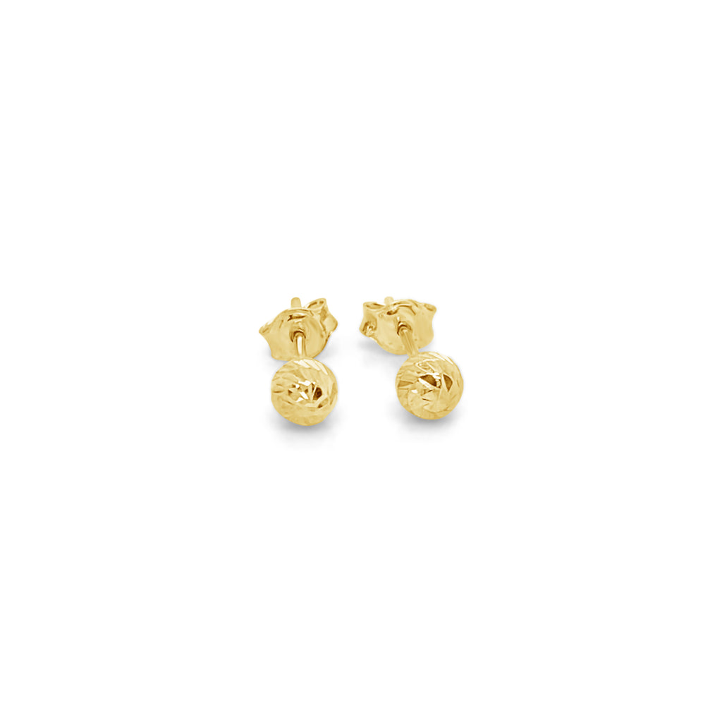 Diamond Cut Gold Studs (Small)