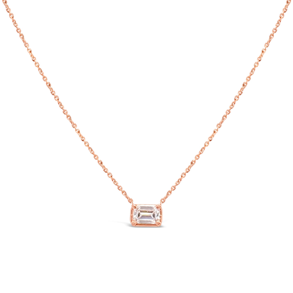 Emerald Cut Diamond Pendant