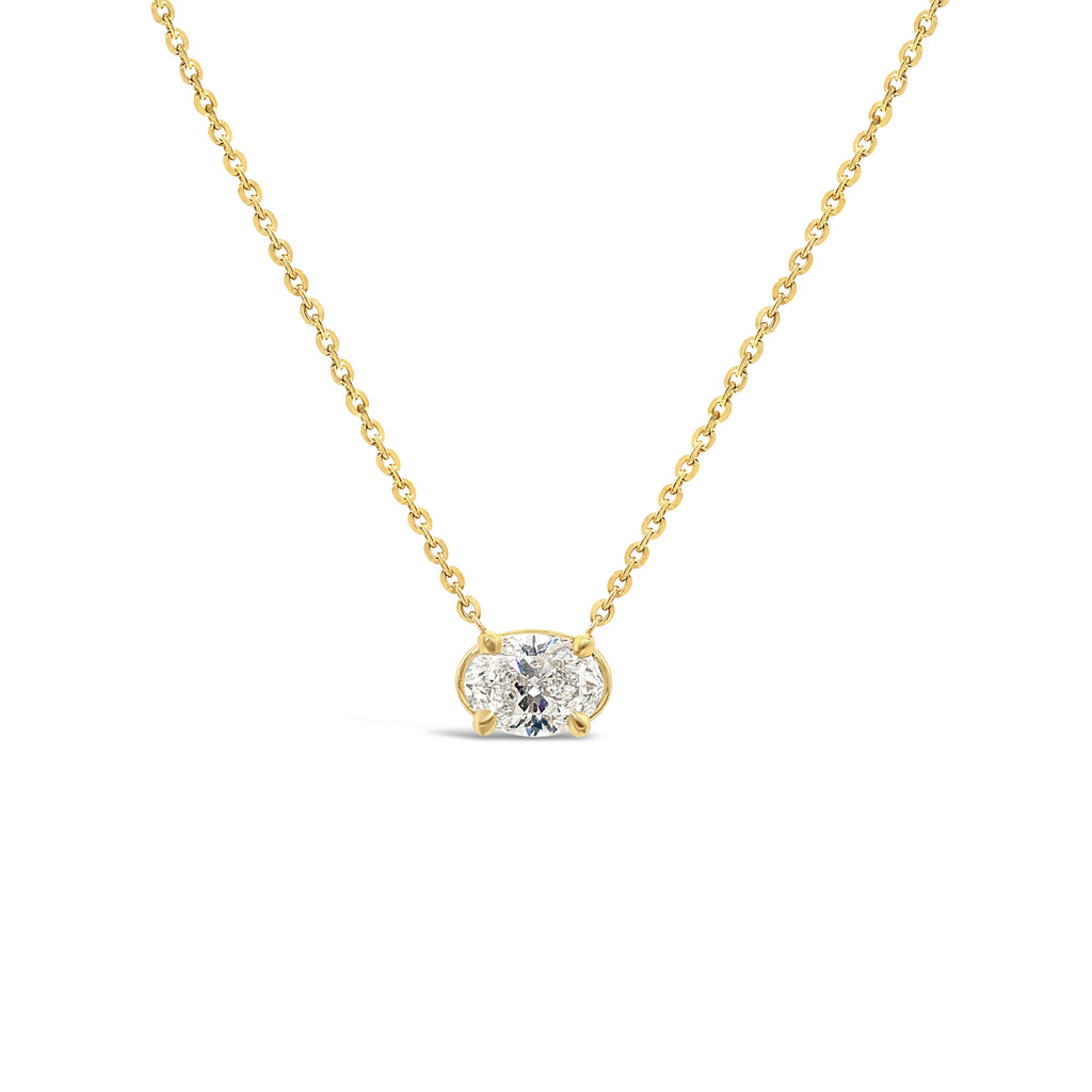 Diamond Oval Solitaire Necklace