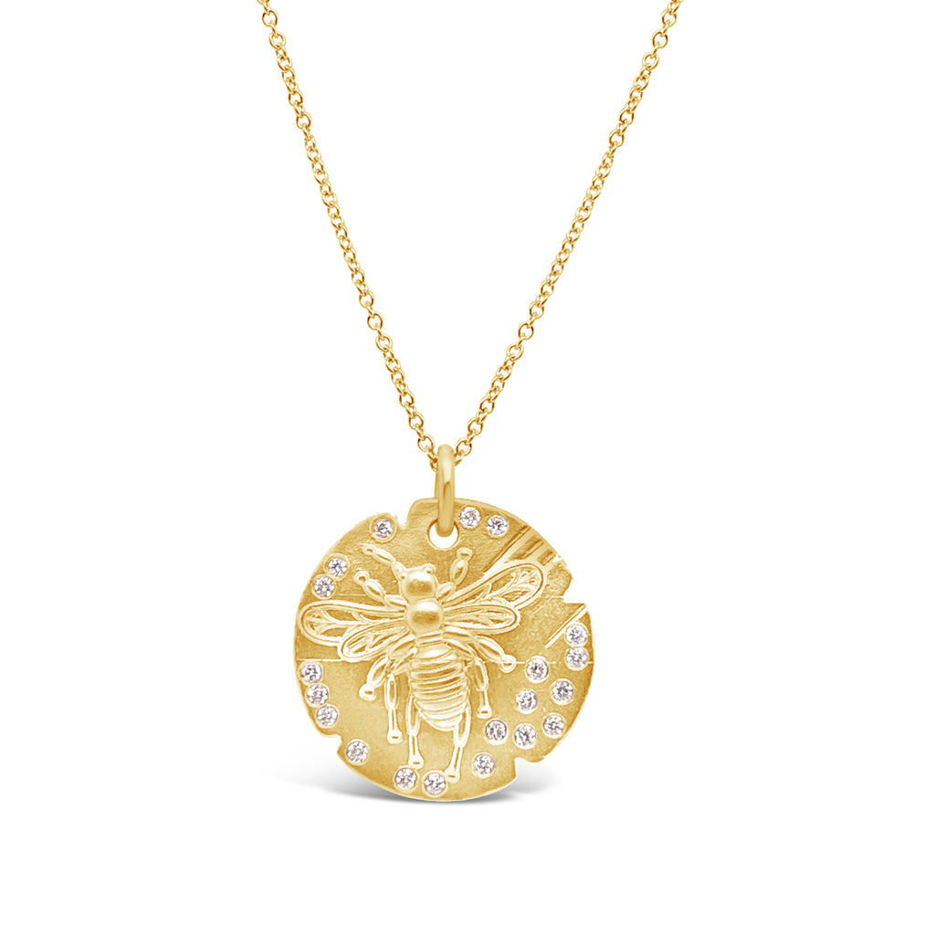 Diamond and Gold Bee Necklace