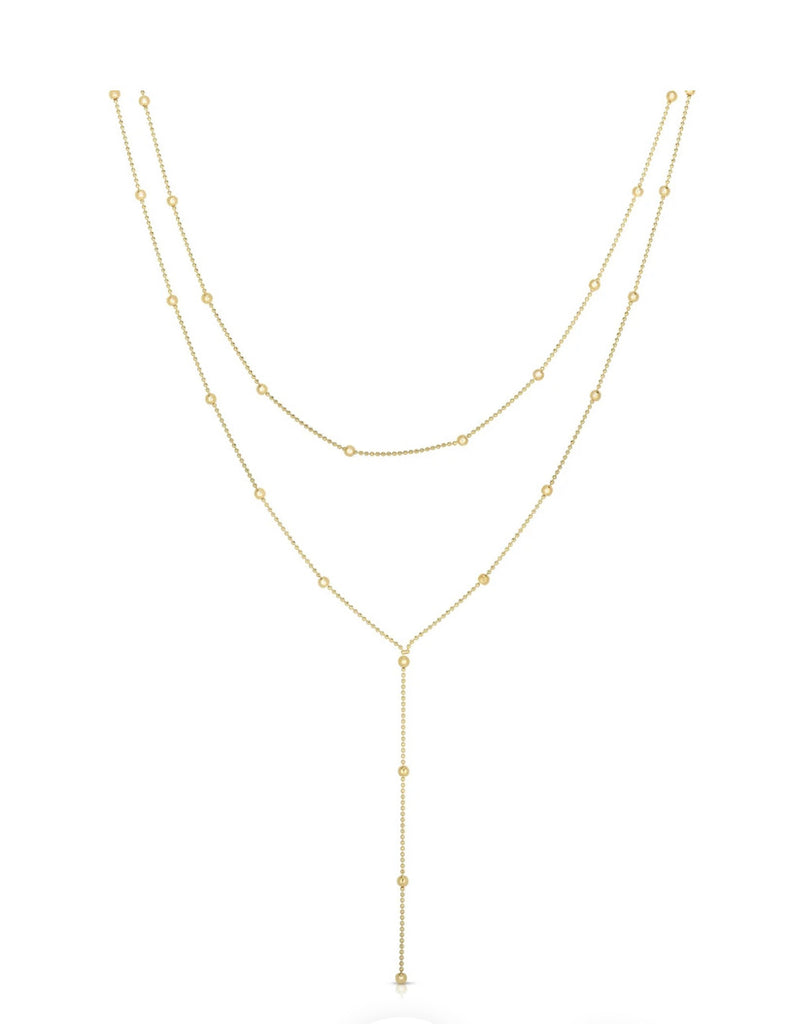 Gold Beaded Lariat