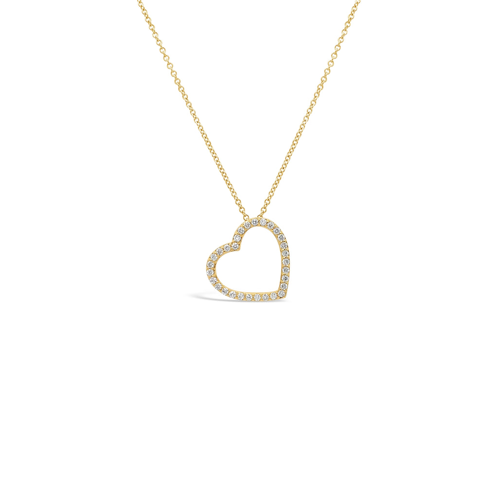 Diamond Open Heart Necklace (Large)