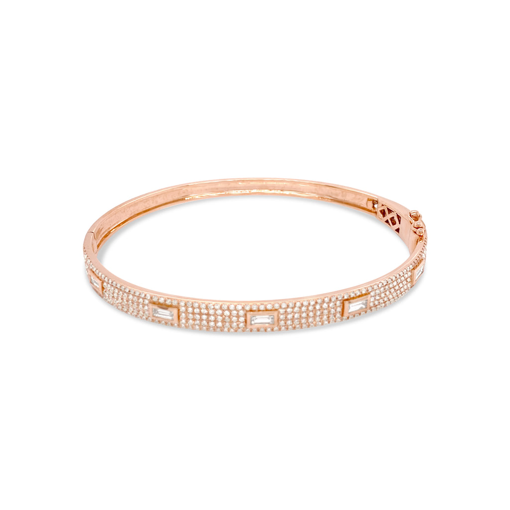 Bezel Baguette Diamond Bangle