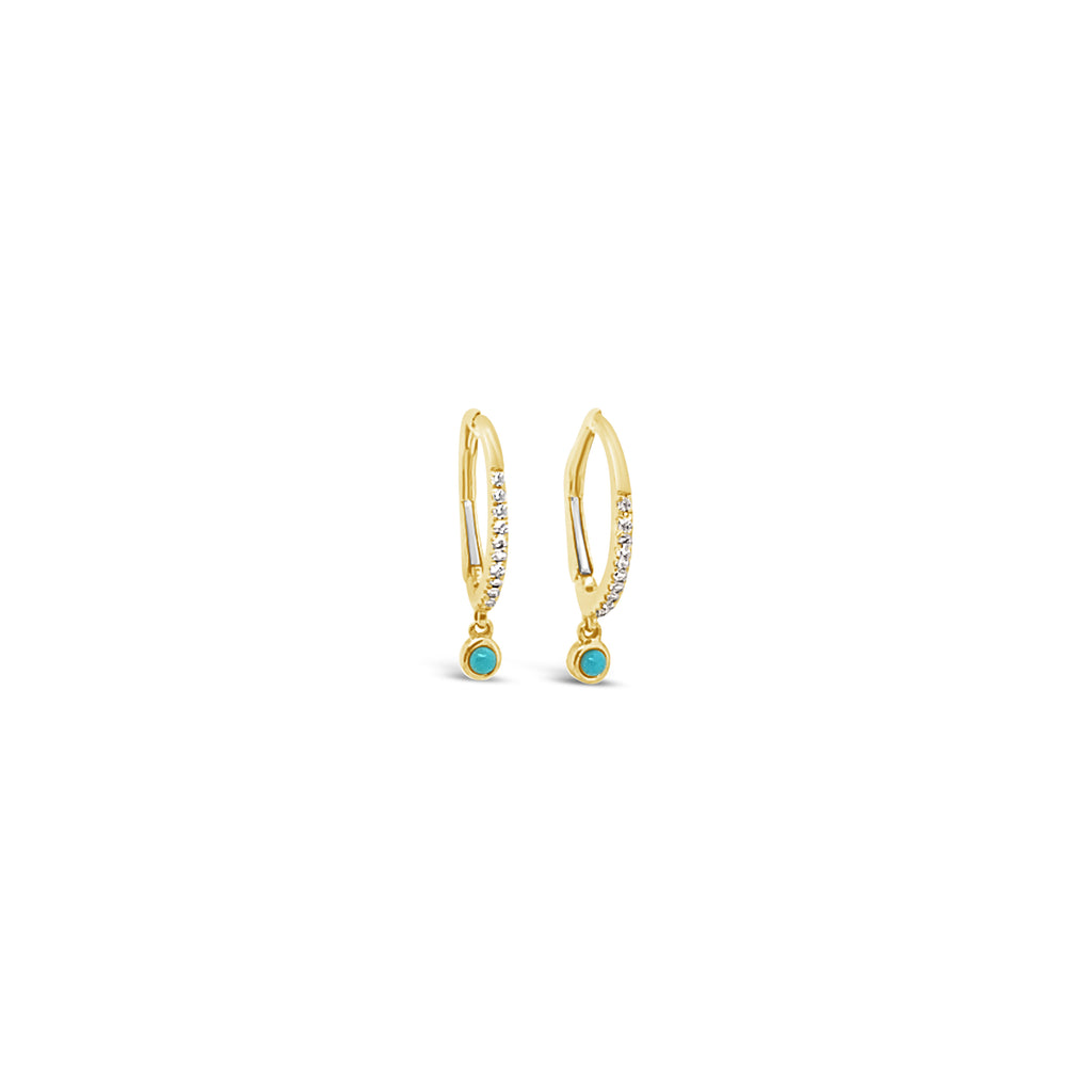 Diamond and Turquoise Drop Earrings